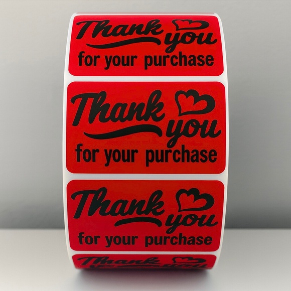 💗 Pink Thank You Stickers– 2x1” Cute Labels for Packages & Small Business 100 - Picture 5 of 10